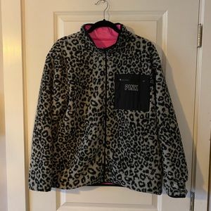 PINK Sherpa Reversible Zip Up. EUC!